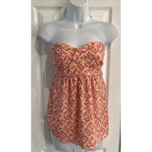 Vintage Roxy Y2K Strapless Babydoll Tunic Top Jrs Womens Size M Coastal Beach